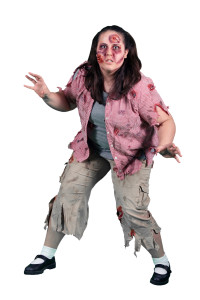 A Female Zombie Horror on White