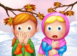 Two shocked young girls