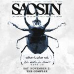 Concert poster for Silent Planet with a large blue beetle illustration; includes supporting act names and the date 'Sat. November 21, The Complex'.