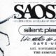 Concert poster showing a large beetle illustration on the left with band names Saosin, Silent Planet, and others at the top, and event details: Sat. November 21 at The Complex.