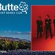 Poster for RedButte Outdoor Concert Series 2026 featuring Interpol with special guest Youth Lagoon on Tuesday, August 4 (Toyota presents). A right panel shows the band in suits against a red background.