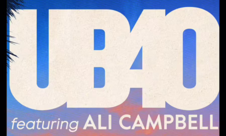 UB40 featuring Ali Campbell album cover art with large white UB40 text on a blue-purple gradient background.